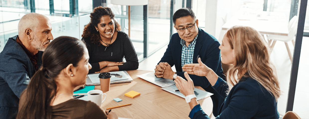 Group discussion around table