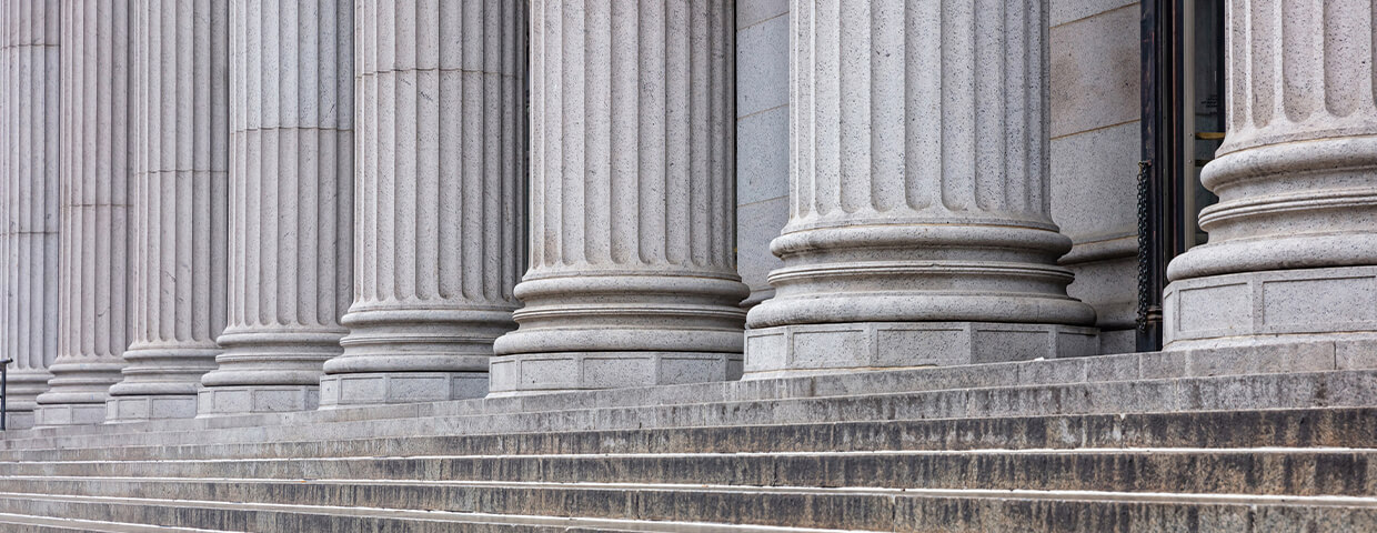 Columns and steps in front of building